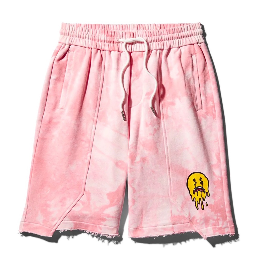 Sprayground Tie Dye Long Terry Knit Short In Pink